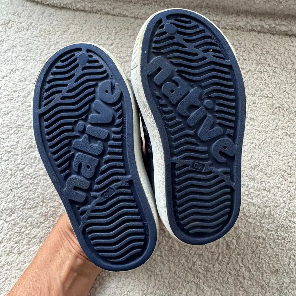 Native Kids Jefferson Sneakers in Regatta Blue with a White Shell Toe